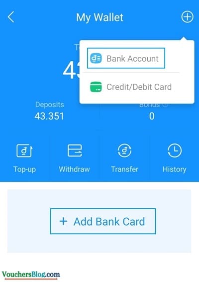 Các bước liên kết ngân hàng HDBank với ví airpay