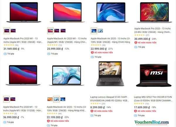 Giá bán laptop tại Tiki.vn thường rẻ hơn và tặng nhiều quà