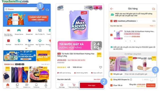 Các bước Thanh toán đơn hàng Shopee bằng Ví AirPay (trên app Shopee)