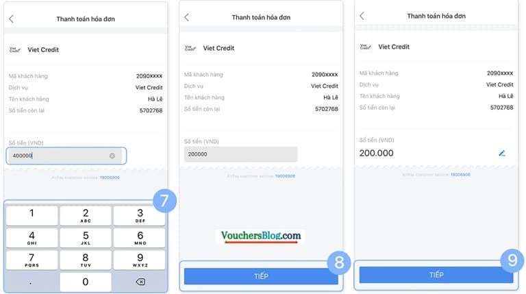 Hướng dẫn thanh toán dịch vụ tài chính VietCredit qua Ví AirPay