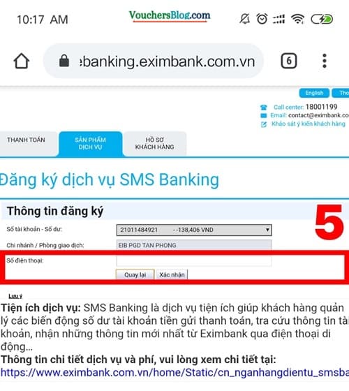 cách đăng kí SMS Banking của Eximbank dễ dàng và nhanh chóng