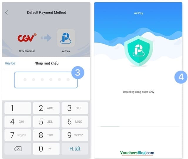 Hướng dẫn liên kết và thanh toán CGV bằng ví AirPay khi mua vé qua ứng dụng CGV