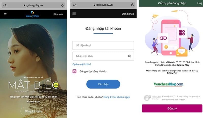 Các bước Thanh toán Galaxy Play bằng Ví MoMo