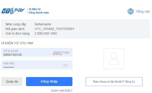 Hướng dẫn cách nạp Sohacoin siêu tiện qua ví VTC Pay
