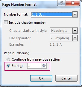 Thao tác Format Page Number trên thanh công cụ 2