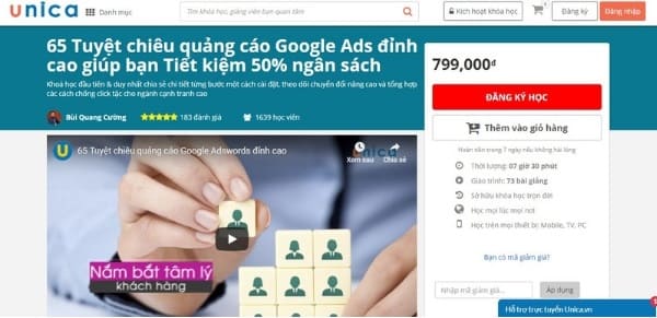 Khóa học 65 Tuyệt chiêu quảng cáo Google Ads đỉnh cao giúp bạn Tiết kiệm 50% ngân sách