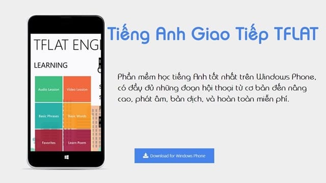 Phần mềm học tiếng Anh TFlat là một trong những phần mềm miễn phí trên điện thoại