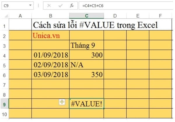 Cách sửa lỗi #value trong Excel. Hình 8