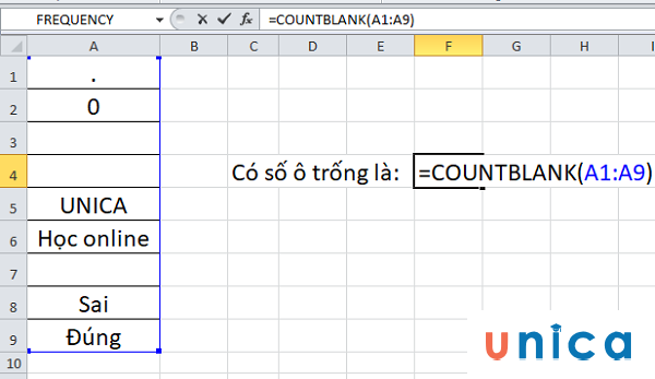 Cách sử dụng hàm countblank trong excel. Hình 2