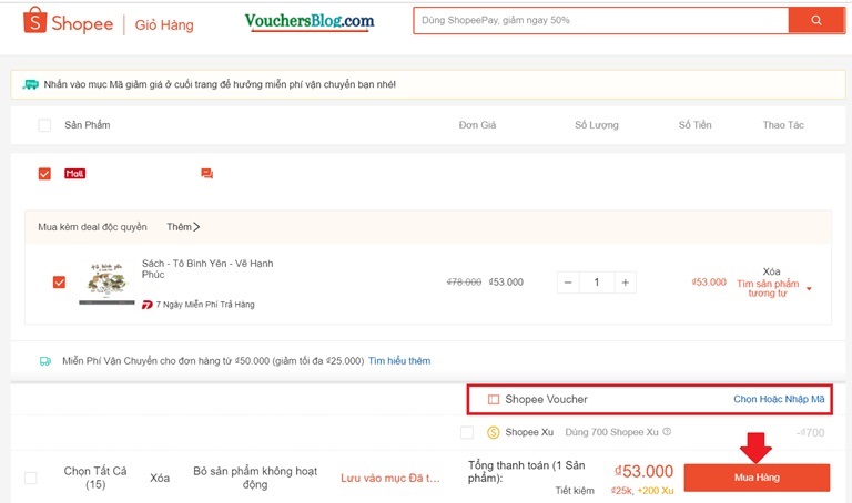 Hướng dẫn thanh toán đơn hàng Shopee bằng Ví ShopeePay (trên website Shopee.vn)