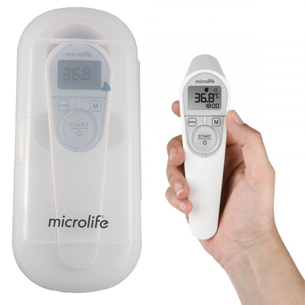 Trọn bộ nhiệt kế hồng ngoại đo trán đời mới NC200 chính hãng Microlife Thụy Sĩ