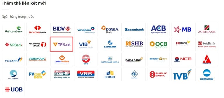 Cách Liên kết ví VTC Pay với ngân hàng TPBank