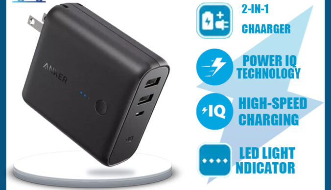 Anker PowerCore Fusion 5000 2-in-1 Wall Charger with Power IQ Smart technology Dual USB Wall Charger Foldable Plug for iPhone, iPad, Android, Samsung Galaxy and More