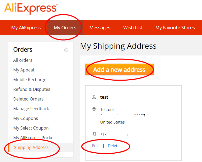 Cách thay đổi địa chỉ giao hàng trên AliExpress sau khi đặt hàng